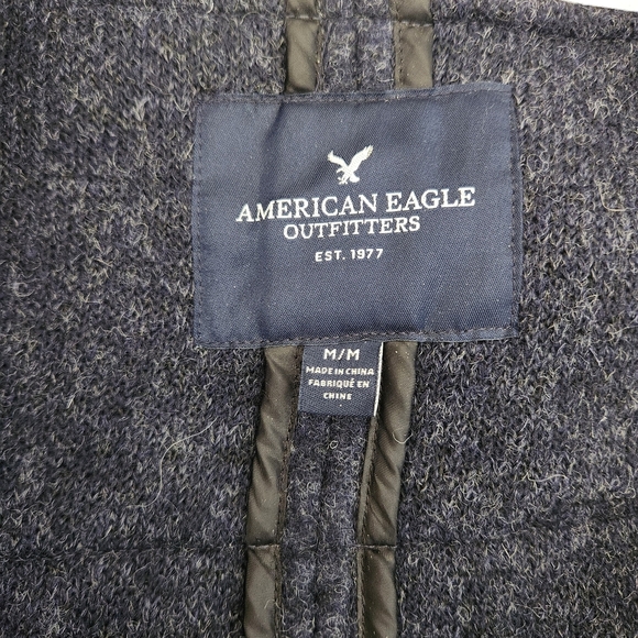 American Eagle Outfitters Women’s Peacoat  Hoodie Jacket M Wool Blend Navy - Picture 6 of 6